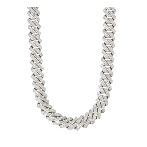 20mm Moissanite Monaco Kette - Silber - D Farbe - VVS1