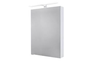 Spiegelschrank 50 cm mit MULTI LED Acryl Aufsatzleuchte Doppelspiegeltüren