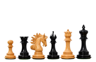Arabischer Ritter Artisan Staunton Schachfiguren aus Ebenholz und Buchsbaum 4,2"- König