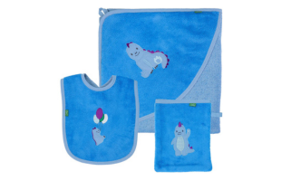 3-piece set with hooded towel, washcloth