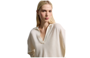 Beige Wool Sweater in Regular Fit