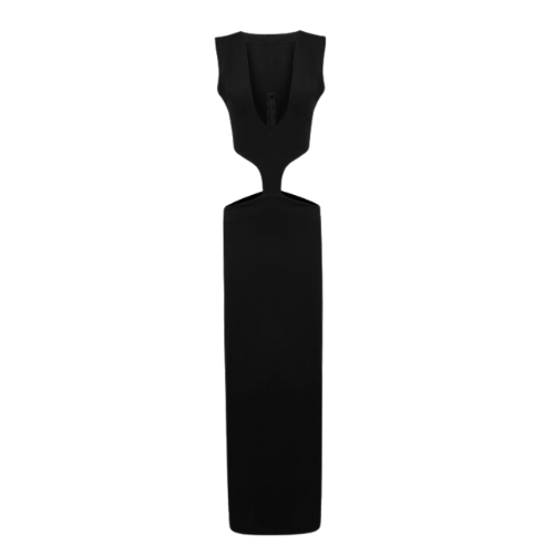 Black Dress with Waist Cut-Outs