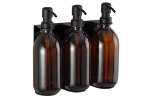 Black Triple Wall Mounted Soap Dispenser