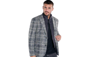 Blazer with Removable Inlet in Silver Grey