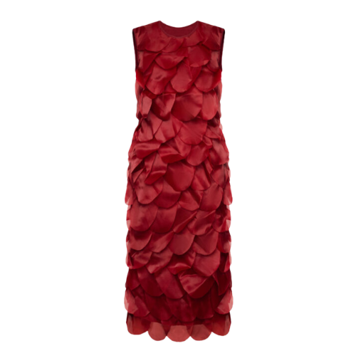 Bordeaux Dress with Voluminous Elements