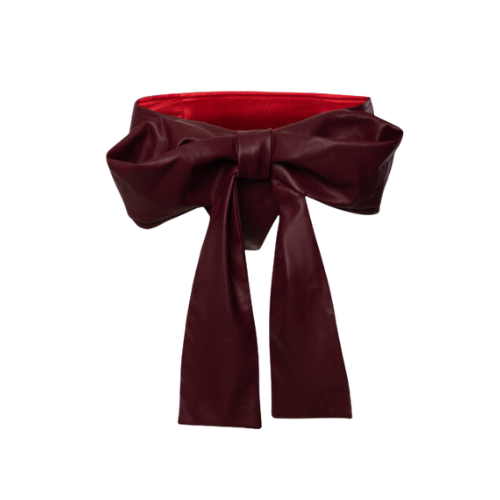 Bordeaux Mini Shorts with Bow