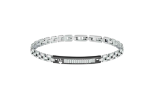 Maserati men's bracelet stainless steel with diamonds