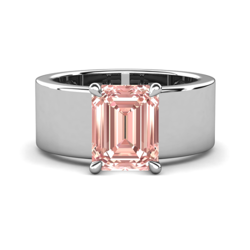 Bria 2,25 ct Smaragdschliff Morganit Solitär-Verlobungsring