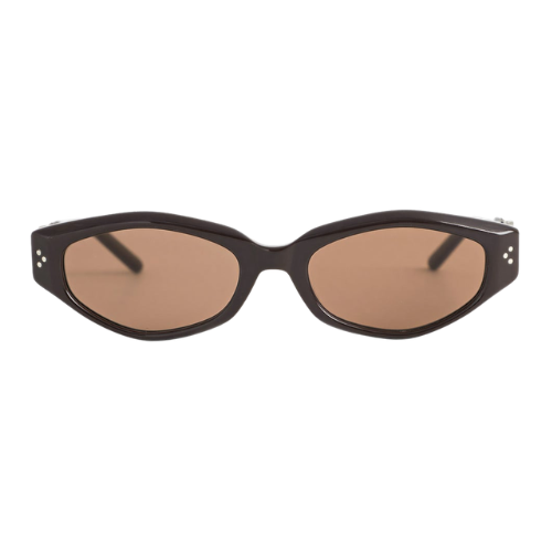Camila Braune Oval Sonnenbrille