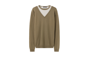Cashmere Sweater with Combined Collar