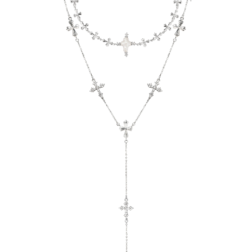 Himmlischer Kreuz-Perlen-Halsketten-Set