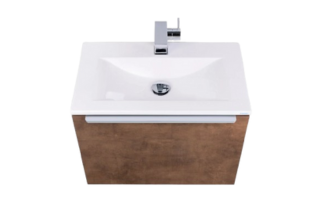 Intarbad Slide guest bathroom furniture 60 cm, with LED illuminated mirror, pre-assembled, decor + handle freely selectable