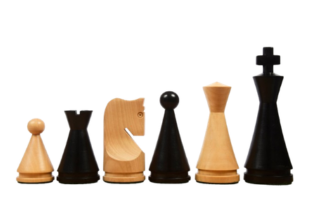 Klassische konische Schachfiguren aus Ebonisierte & Naturholz Boxwood 4,09"- König