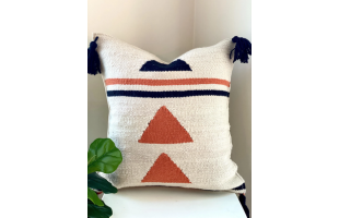 Handwoven Triangles Throw Pillow
