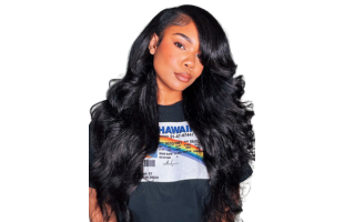 CurlyMe Kinky Straight Virgin Human Hair Bundles with Lace Frontal Natural Black