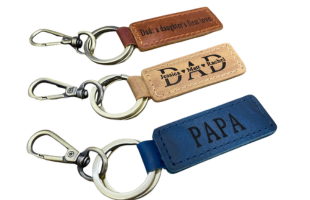 Dad Keychain - Fathers Day Keychain, Real Leather, Same Day Shipping, Free Shipping US