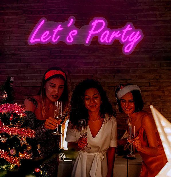 Lets Party Neon Zeichen