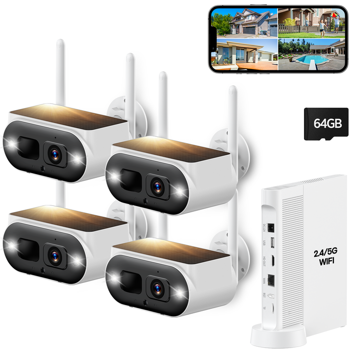 Campark SC51 Solarkameras 4er Kit mit 64 GB lokalem Speicher