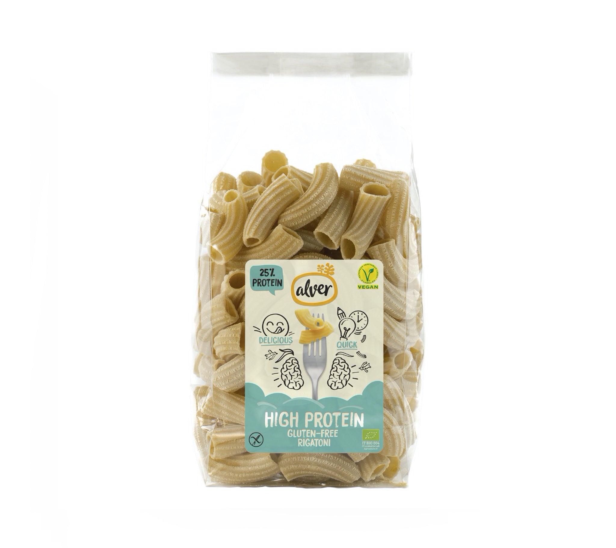 Alver Super Protein Pasta Rigatoni, Organic, Gluten-Free, 250g