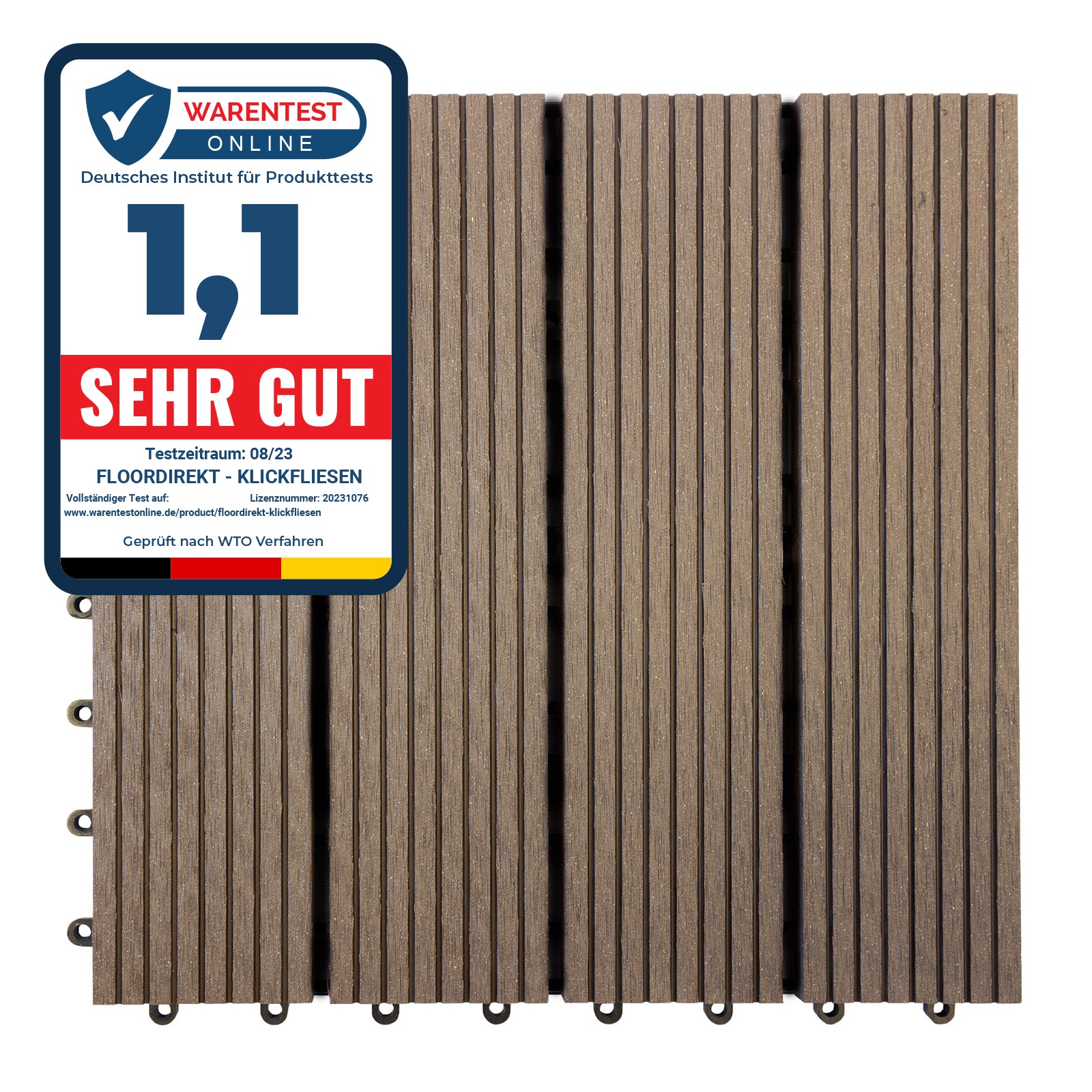 WPC Tile "Royal" - Dark Brown - 30 x 30 cm