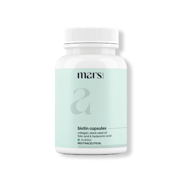 Mars Haarwachstums-Kapseln: Angereichert mit Biotin, Kollagen, Schwarzkümmelöl & Folsäure