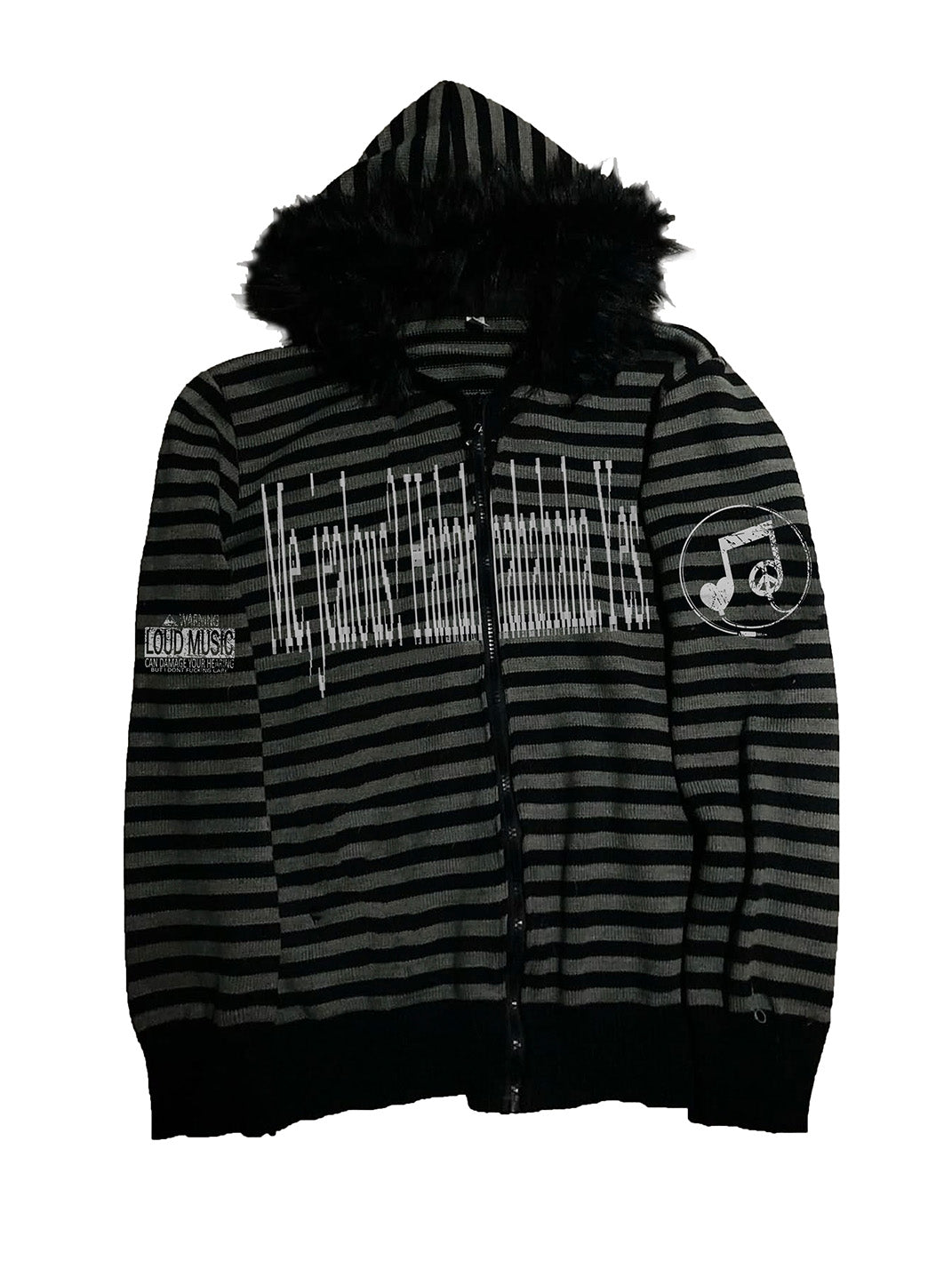 PAIKI | Strick-Hoodie mit Kunstfellkragen