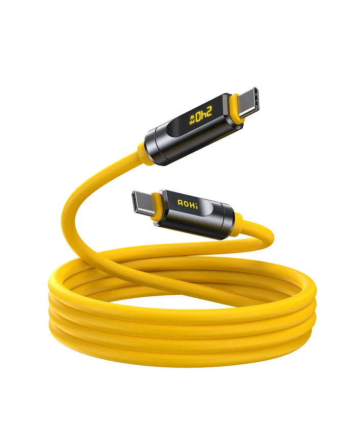 AOHI DIE ZUKUNFT Adonis USB4 2.0 240W LED-Display USB-C zu USB-C Kabel 3.3FT/6.6FT (120Gbps/ 8K)