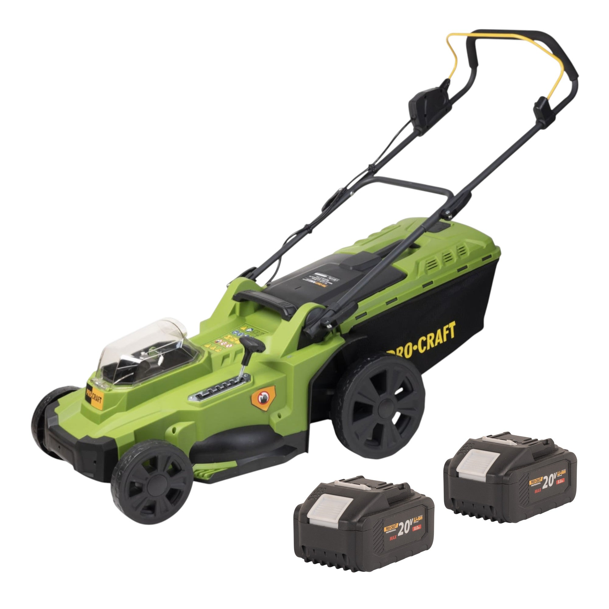 Procraft PLM22 Akku Rasenmäher 40 V (2x 20 V) 430 mm Brushless + 2x Akku 8,0 Ah - Ohne Ladegerät