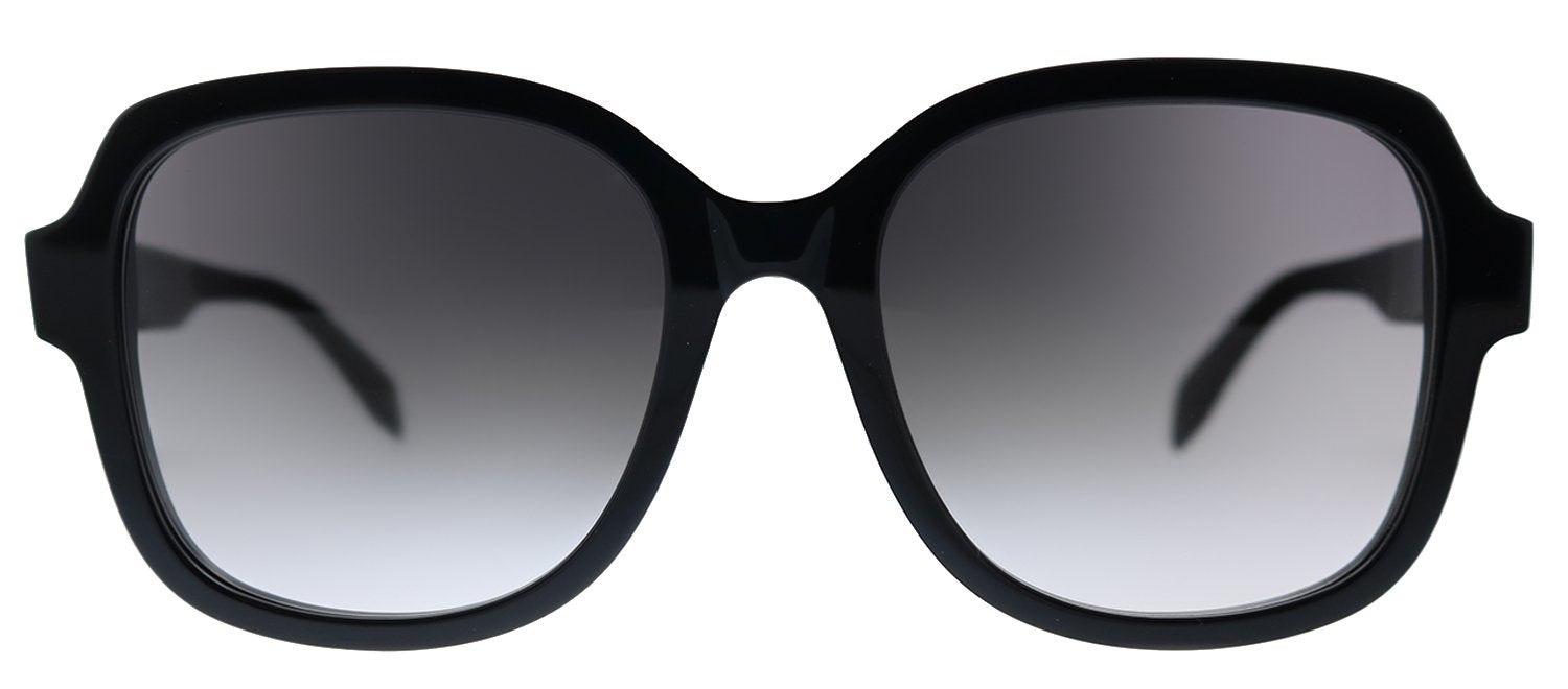 Alexander McQueen AM 300S 001 Quadrat Acetat Schwarze Sonnenbrille mit Grauem Farbverlauf Linsen