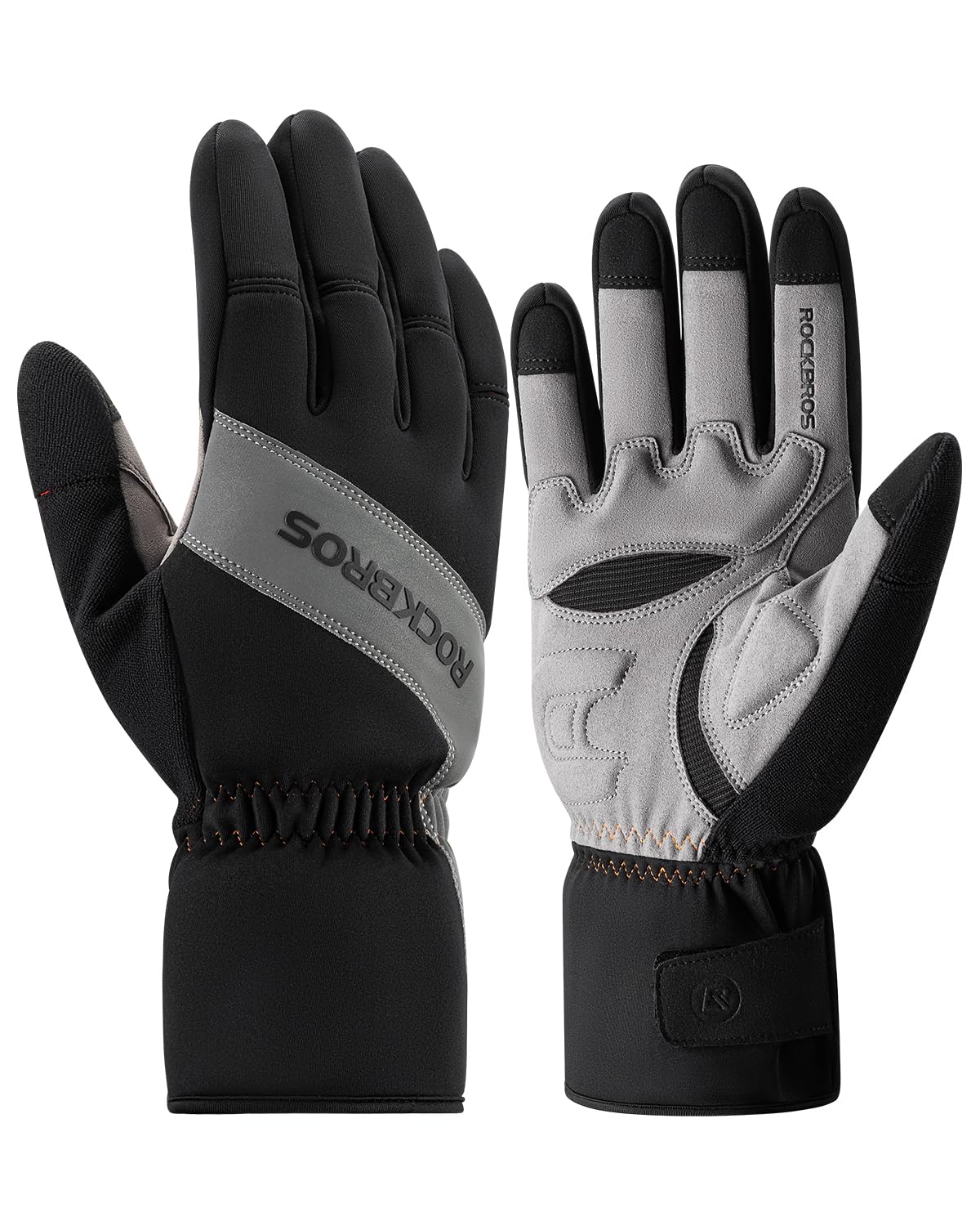 ROCKBROS Winter Fahrrad Winddichte Thermohandschuhe mit Touchscreen-Fingern