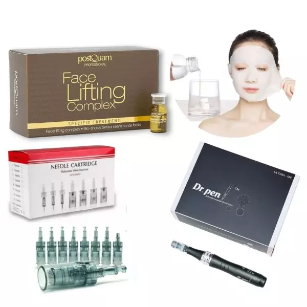 Professionelles Mesotherapie Gesichtspflege Set mit Dr. Pen Dermapen - (mit Display) und Lifting Ampullen
