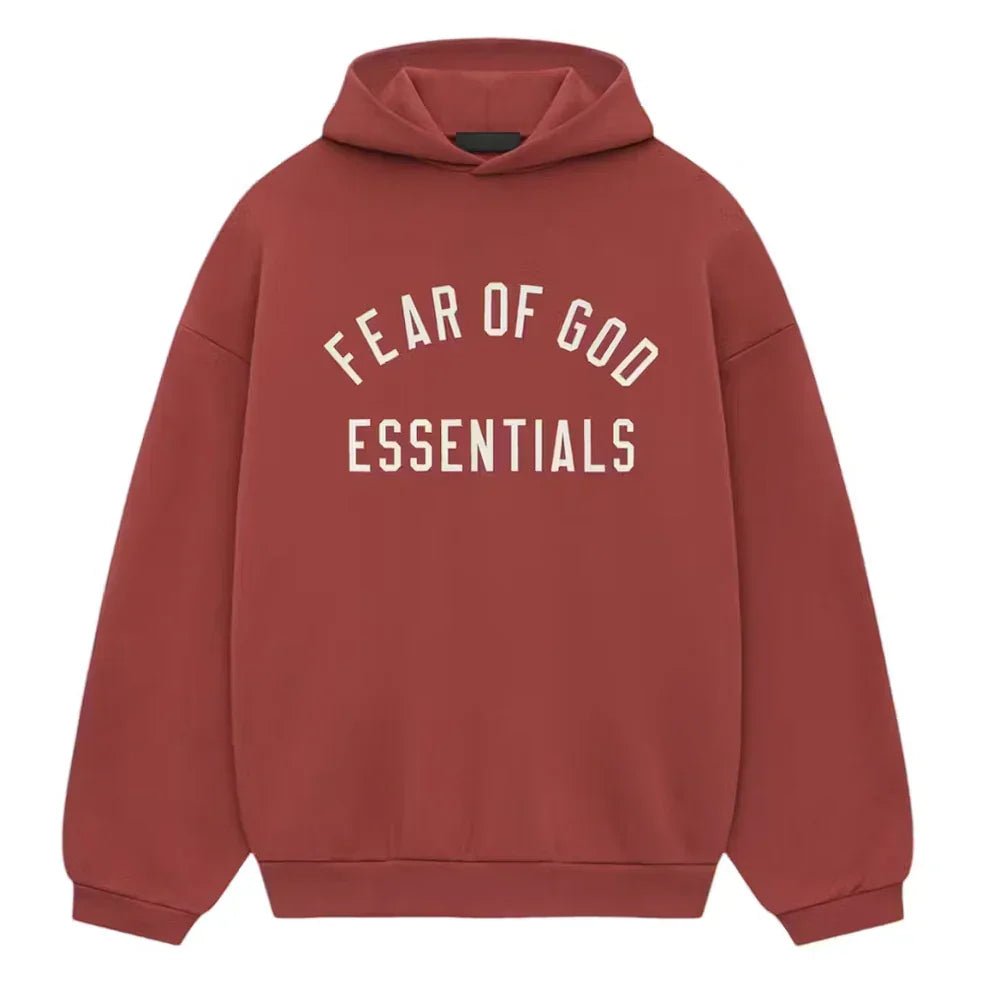 Fear of God Essentials Fleece Hoodie Karmesinrot