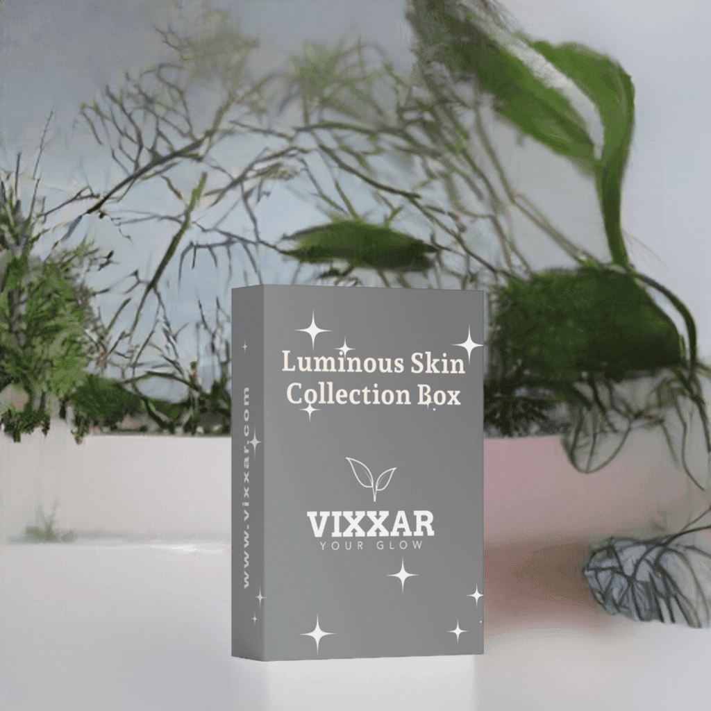 Luminous Skin Kollektion Box – Bi-Phasischer Make-up Entferner, Kollagenserum & Augencreme Set