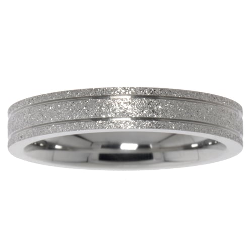 Edelstahlring - Glänzendes Flachdesign mit Streifen