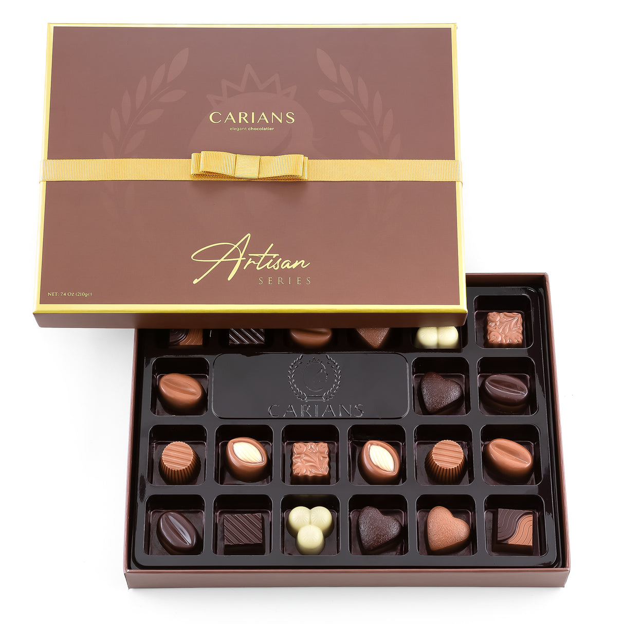 Luxuriöse Schokoladengeschenkbox Premium-Qualität, Goldschleife