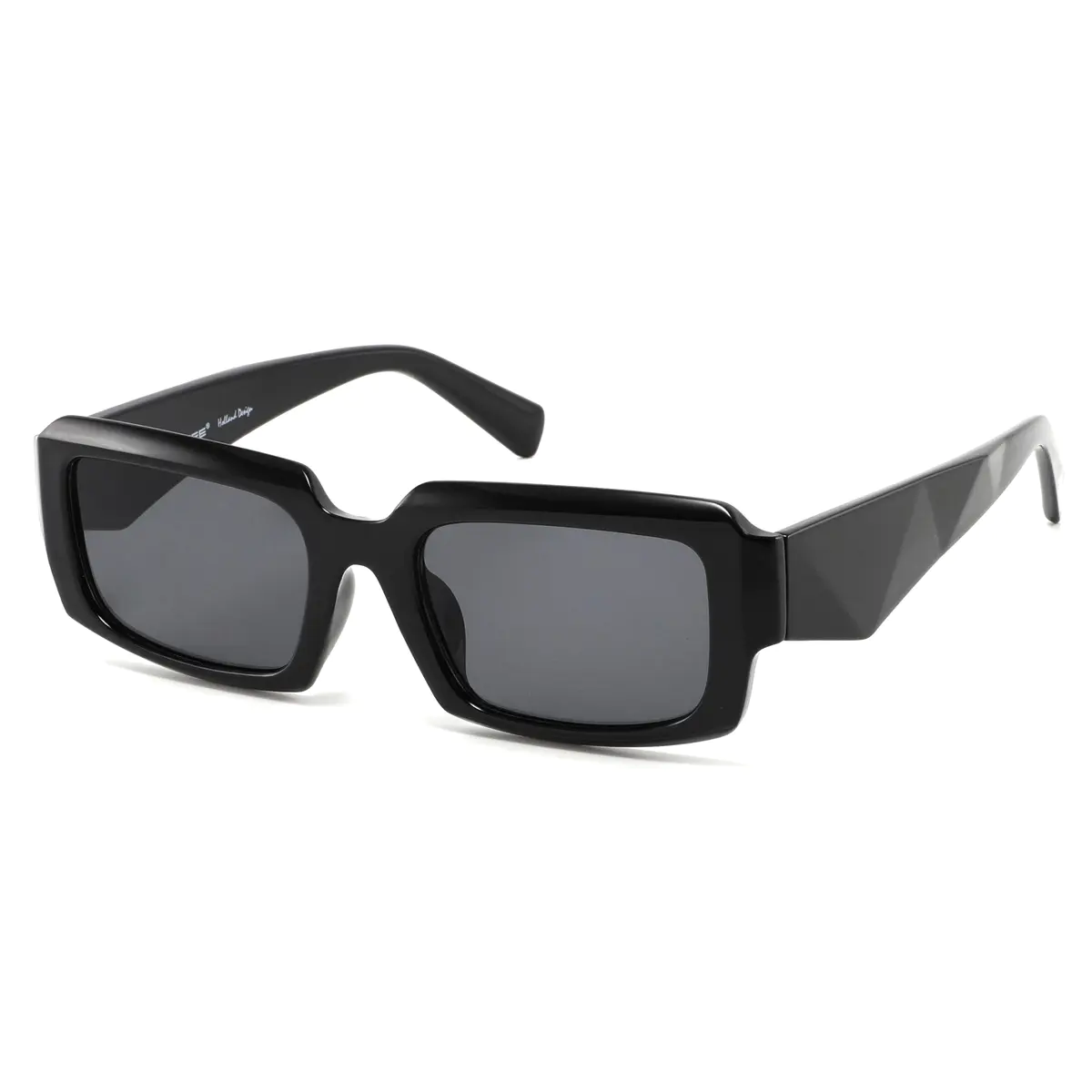 Rechteckige schwarze Sonnenbrille