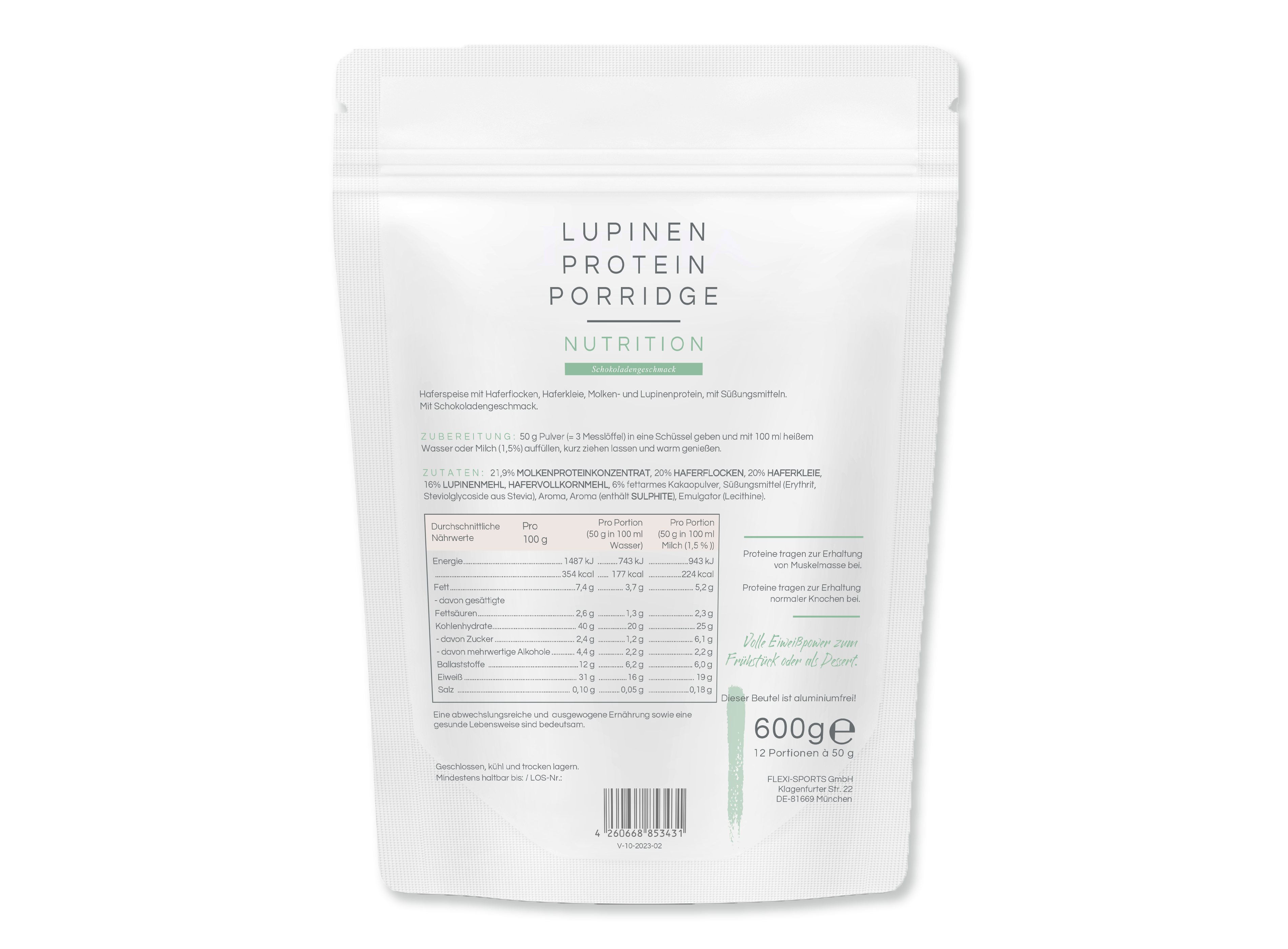 Lupinen Protein Porridge Chocolate + Berry