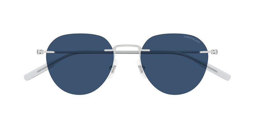 Montblanc MB0428S Silbere Runde Sonnenbrille