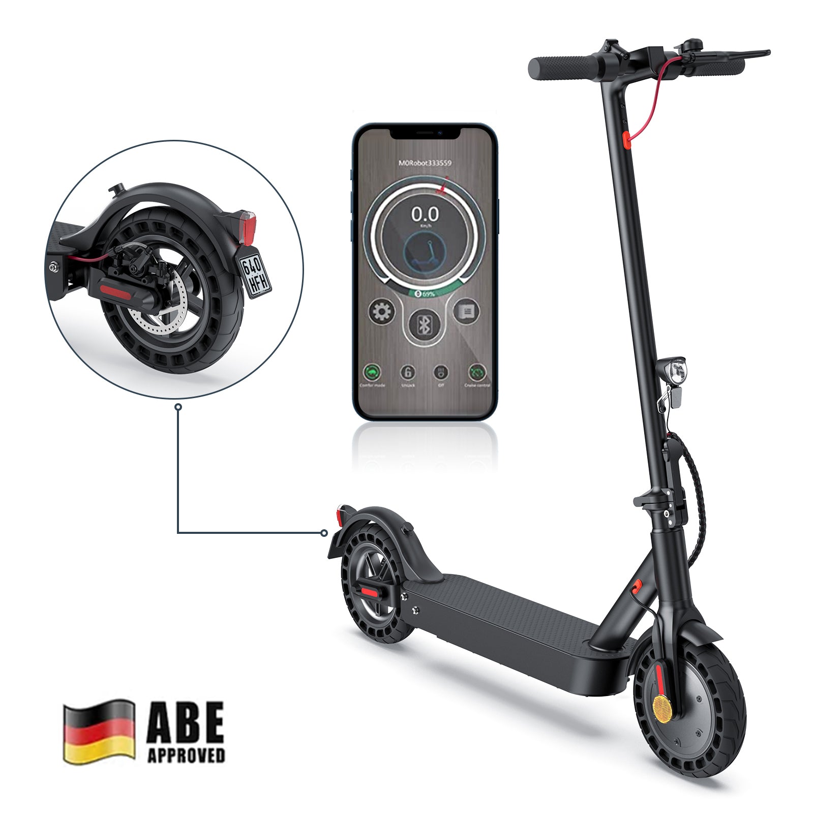 E9TMax 500W 10" E-Scooter with Street Approval (ABE,eKFV)