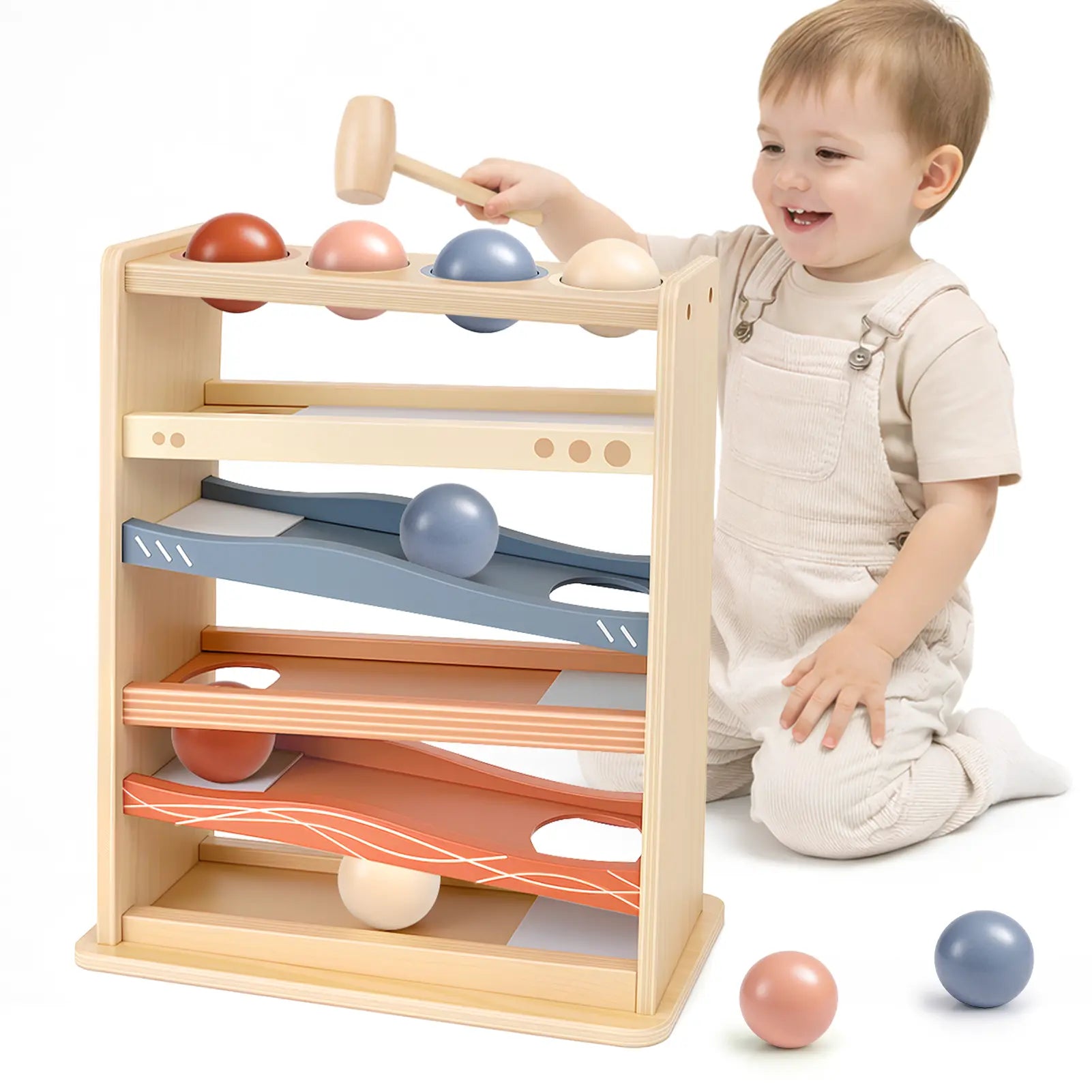 Holzballabwurfspielzeug für Kleinkinder