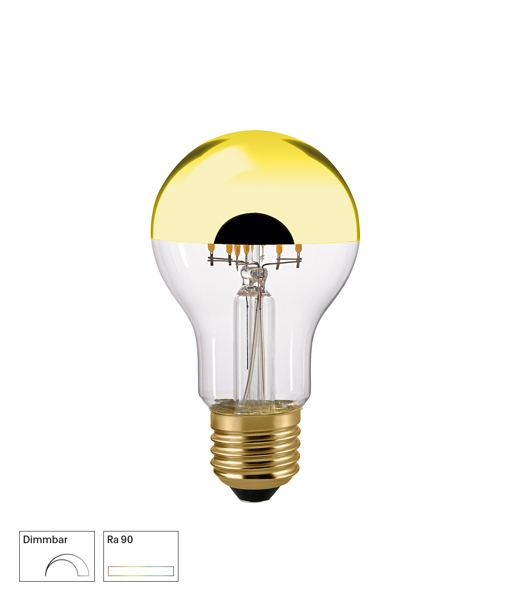 LED Filamentlampe KOPFSPIEGEL GOLD E27
