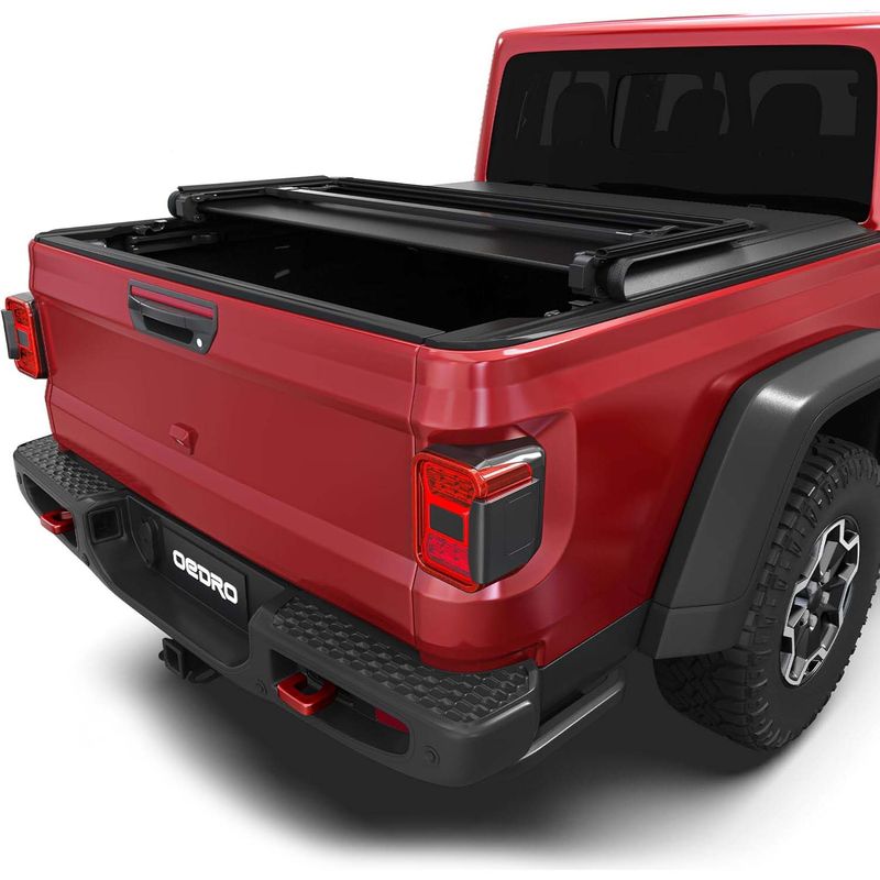 OEDRO Soft Tri-fold Truck Bed Tonneau Cover Compatible with 2020-2025 Jeep Gladiator, Fleetside 5 Feet Bed