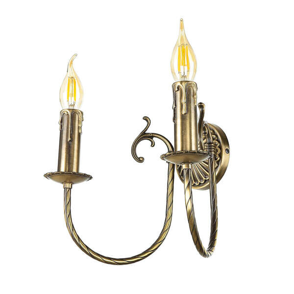 Art Nouveau Wall Lamp in Bright Bronze