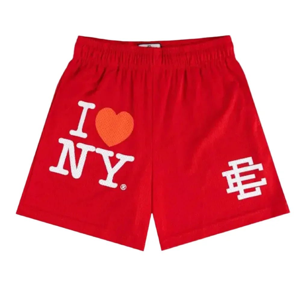 Eric Emanuel EE Ich liebe New York Shorts Rot Weiß
