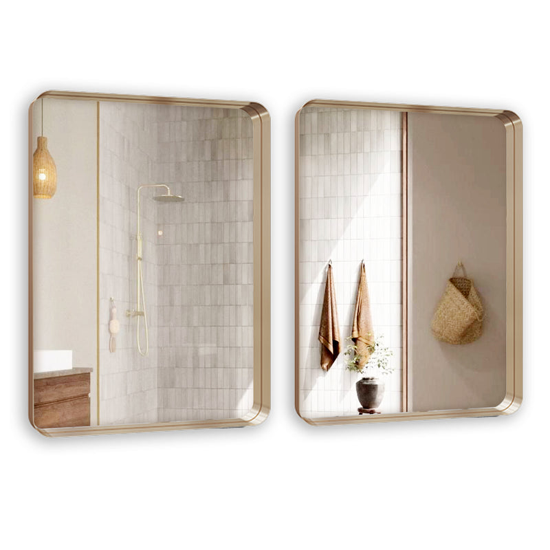 USHOWER Orar Gold Badspiegel, 24'' x 36'' Set aus 2