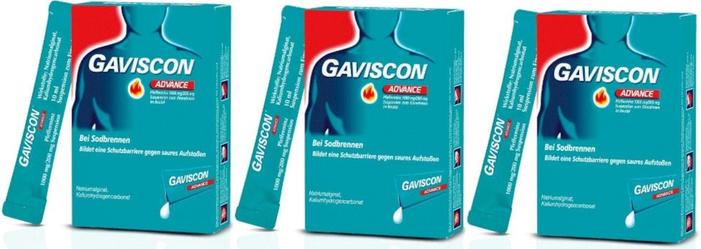 GAVISCON ADVANCE Pfefferminz Beutel Dreier-Pack 3X24X10 ml Suspension