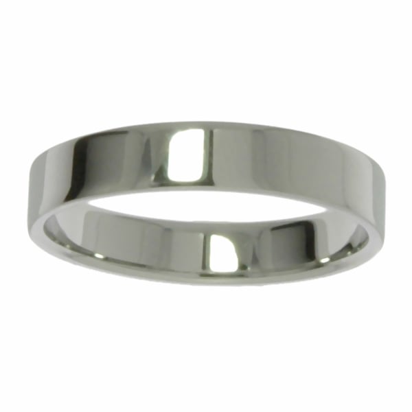 Simple Flat Shiny Stainless Steel Ring