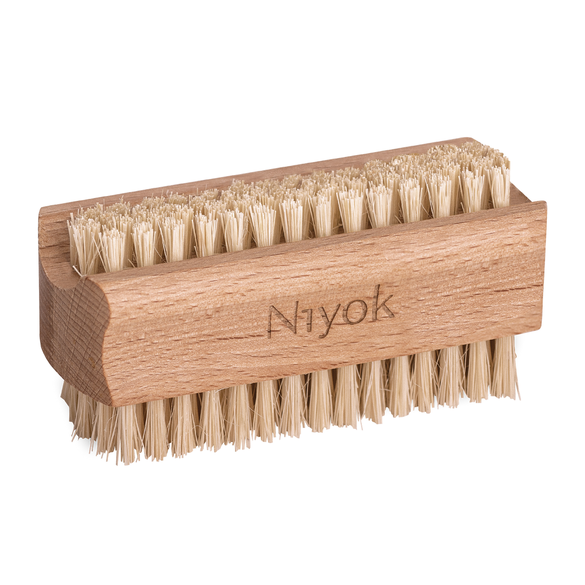 Double-sided hand washing brush made of oiled beechwood