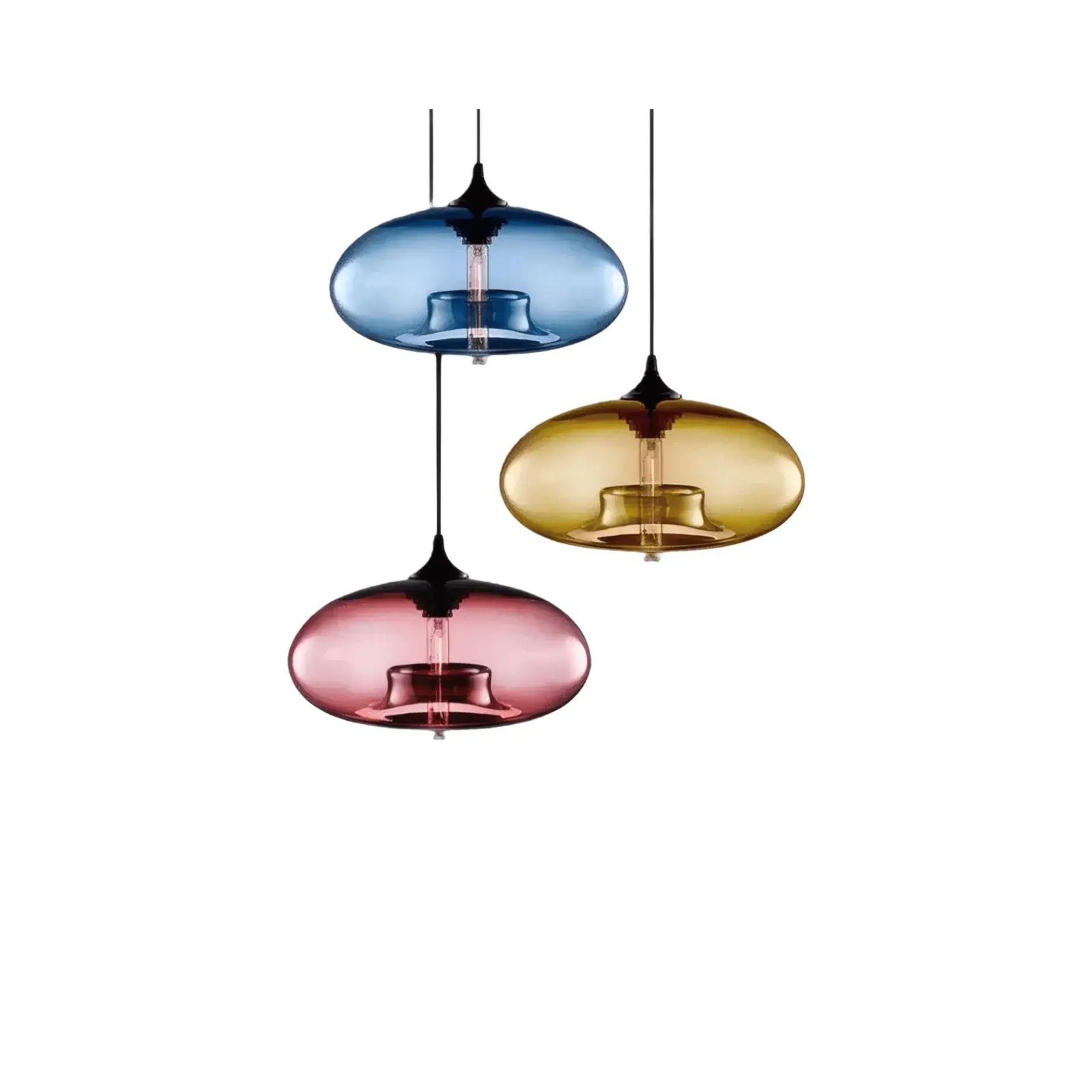 Morandia Modern Glass Pendant Light – Bread-Shaped Kitchen Island Lamp, 5 Colors