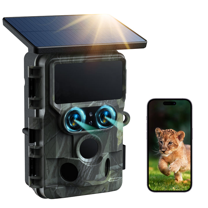 Campark TC22 4K Wildkamera WLAN Dual-Linsen Solar integrierte Spielkamera mit Starlight-Nachtsicht